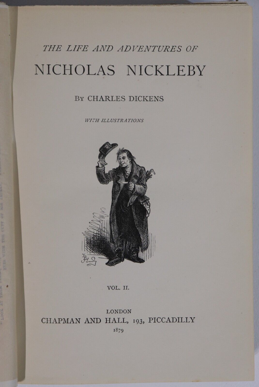 1879 2vol Nicholas Nickleby by Charles Dickens Antique British Fiction Book Set