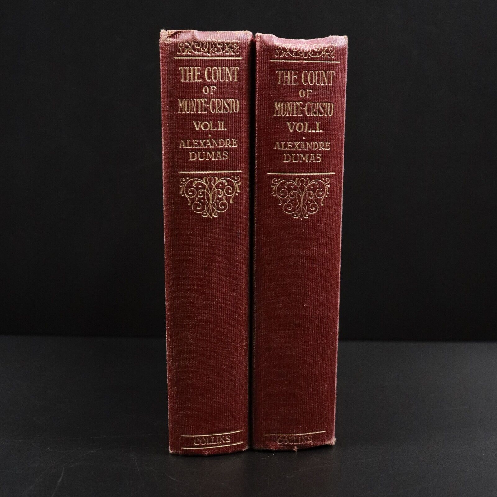 c1920 2vol The Count Of Monte-Cristo by Alexandre Dumas Antique Book Set