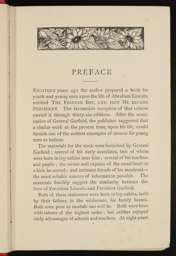 c1895 From Log Cabin To White House W.M. Thayer Antique American History Book