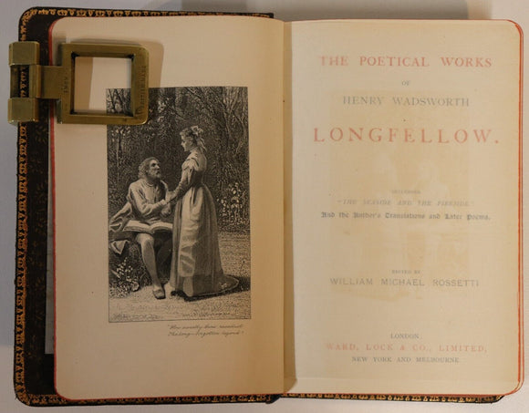 c1900 The Poetical Works Of Henry Longfellow Antique American Poetry Book