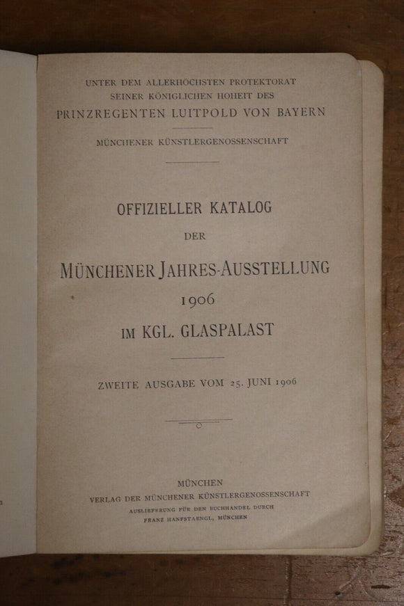 1906 Katalog der Münchener Jahres-Ausstellung Antique German Art Book Munich