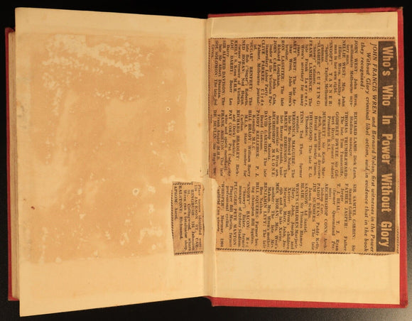 Power Without Glory by Frank J. Hardy 1950 Australian Fiction 1st Edition