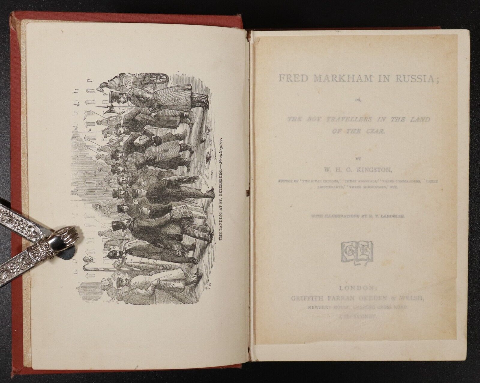 1891 Fred Markham In Russia by W.H.G. Kingston Antique Illustrated Fiction Book