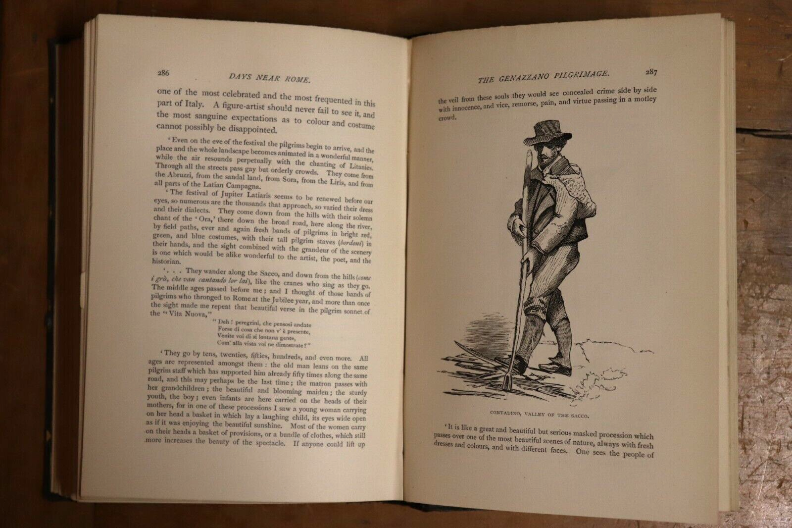 1884 2vol Days Near Rome by Augustus Hare Antique Roman History Book Set