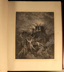 c1880 Milton's Paradise Lost: Gustave Dore Antiquarian Book Engravings In Red-14