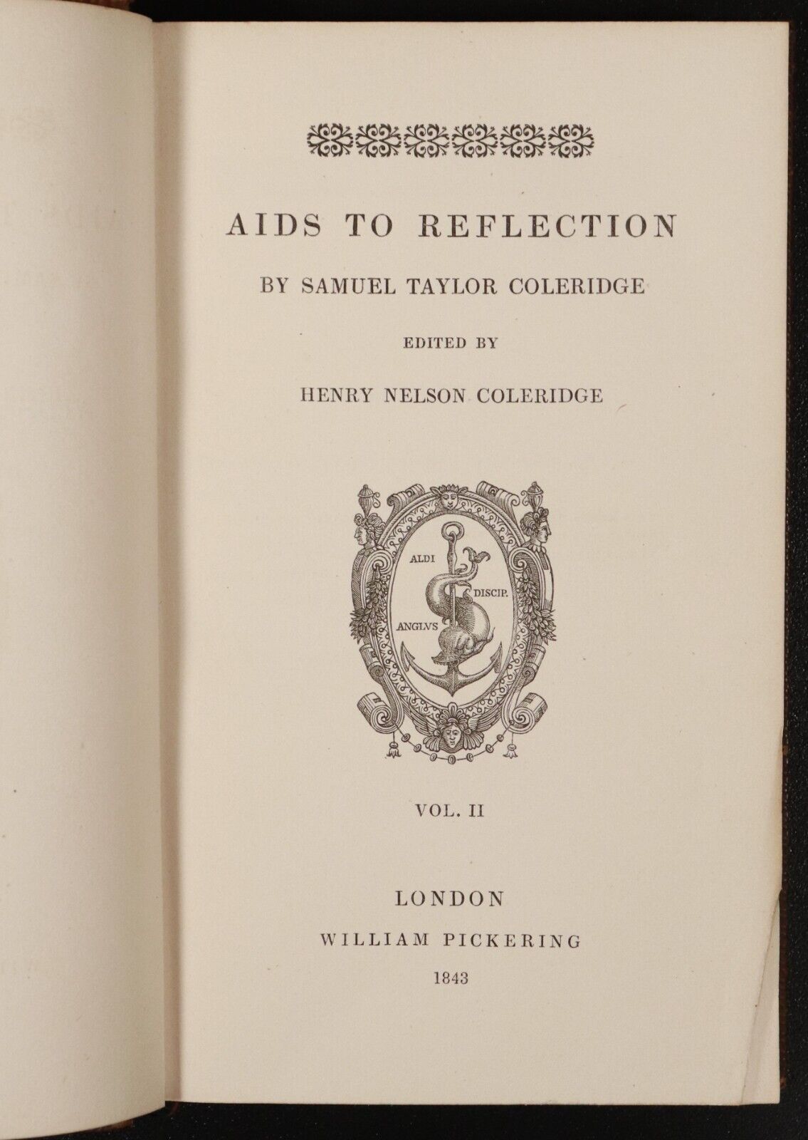 1843 2vol Aids To Reflection by S. T. Coleridge Antique Literature Book Set