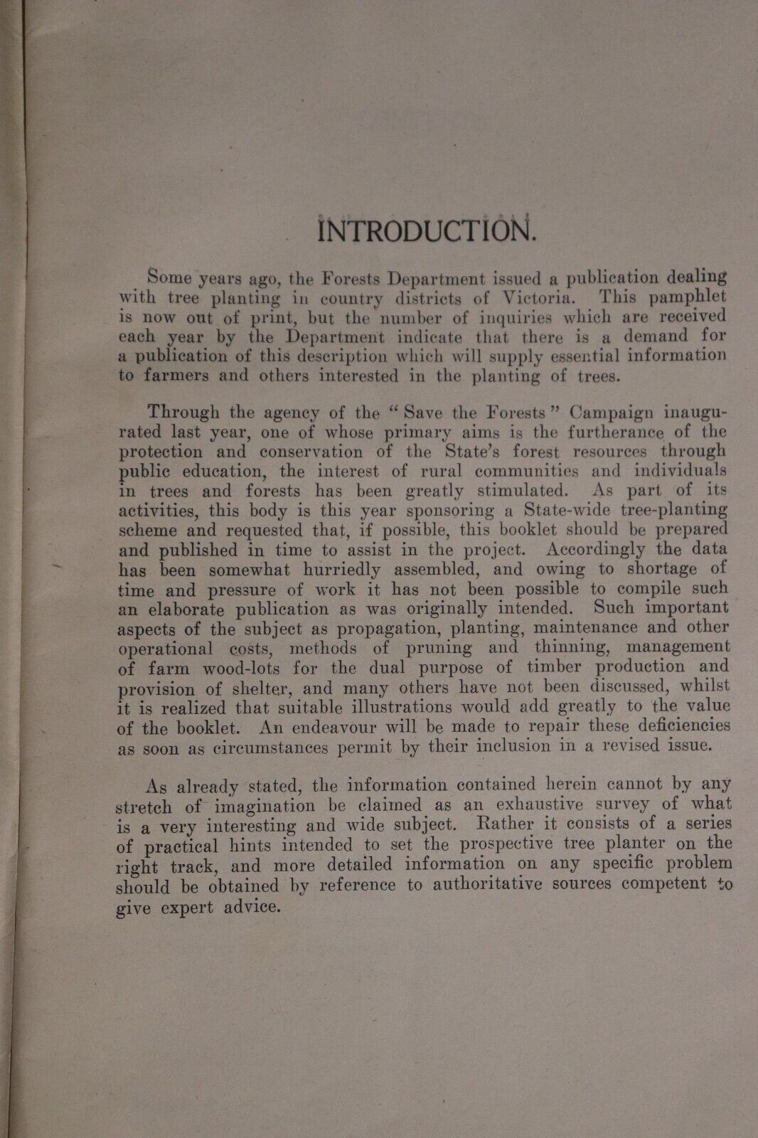 1945 Selection Propagation Planting Of Trees In Victoria Australian History Book