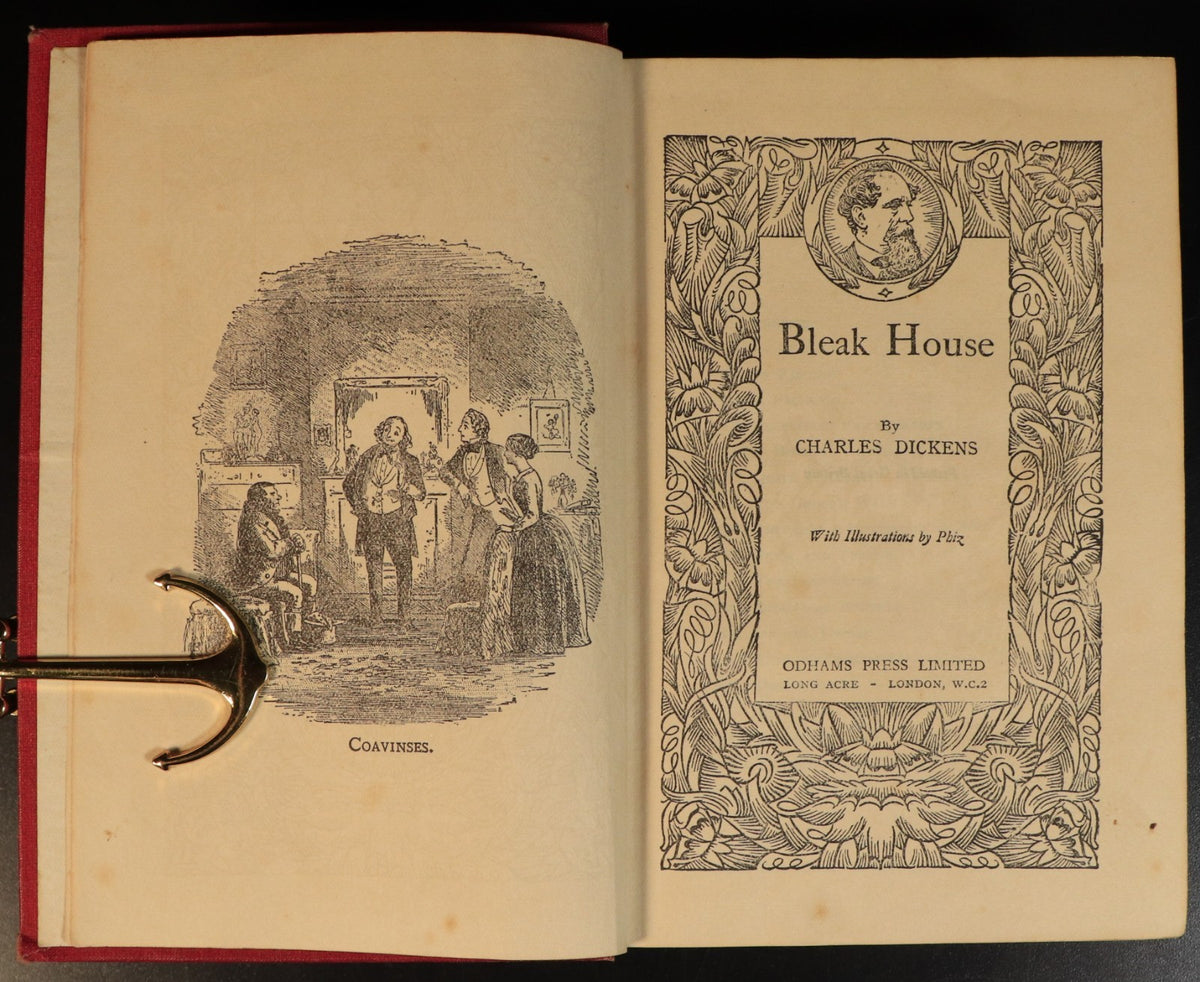 c1900 4vol Charles Dickens Library Antique Fiction Book Collection Bul ...