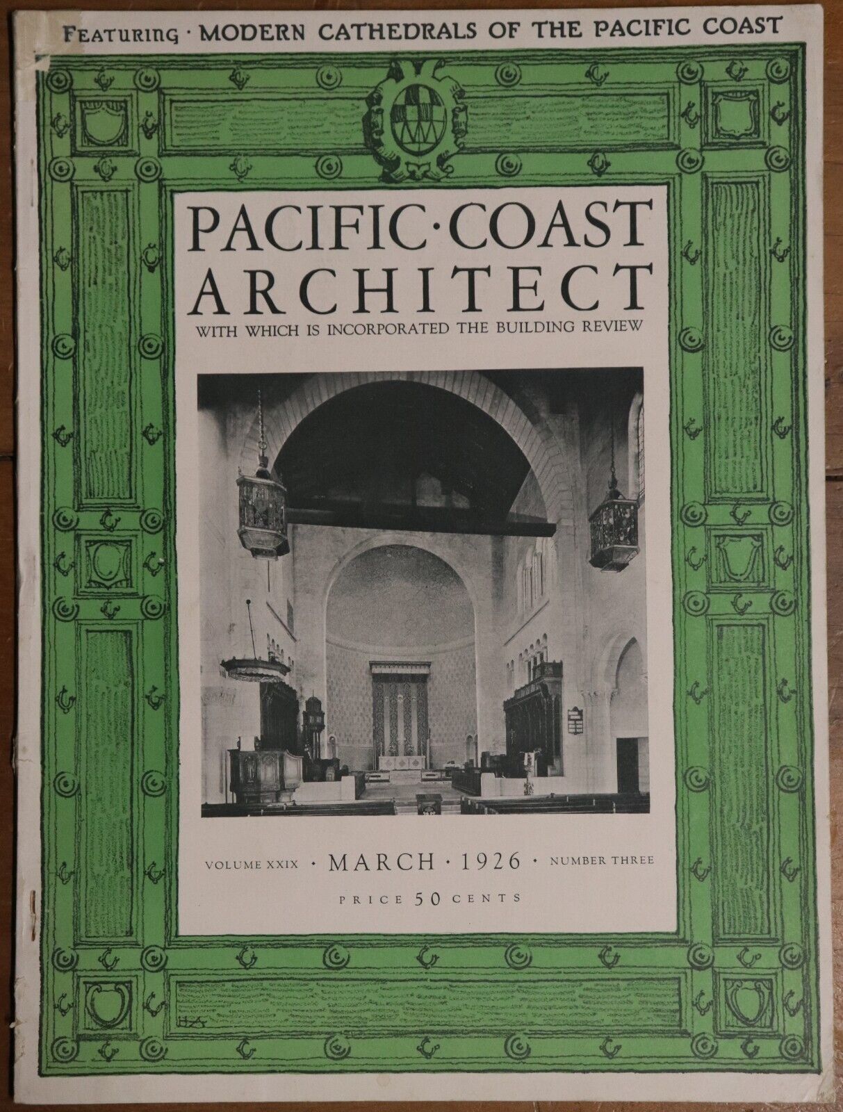 1926 Pacific Coast Architect Magazine March Architecture Reference Magazine Book