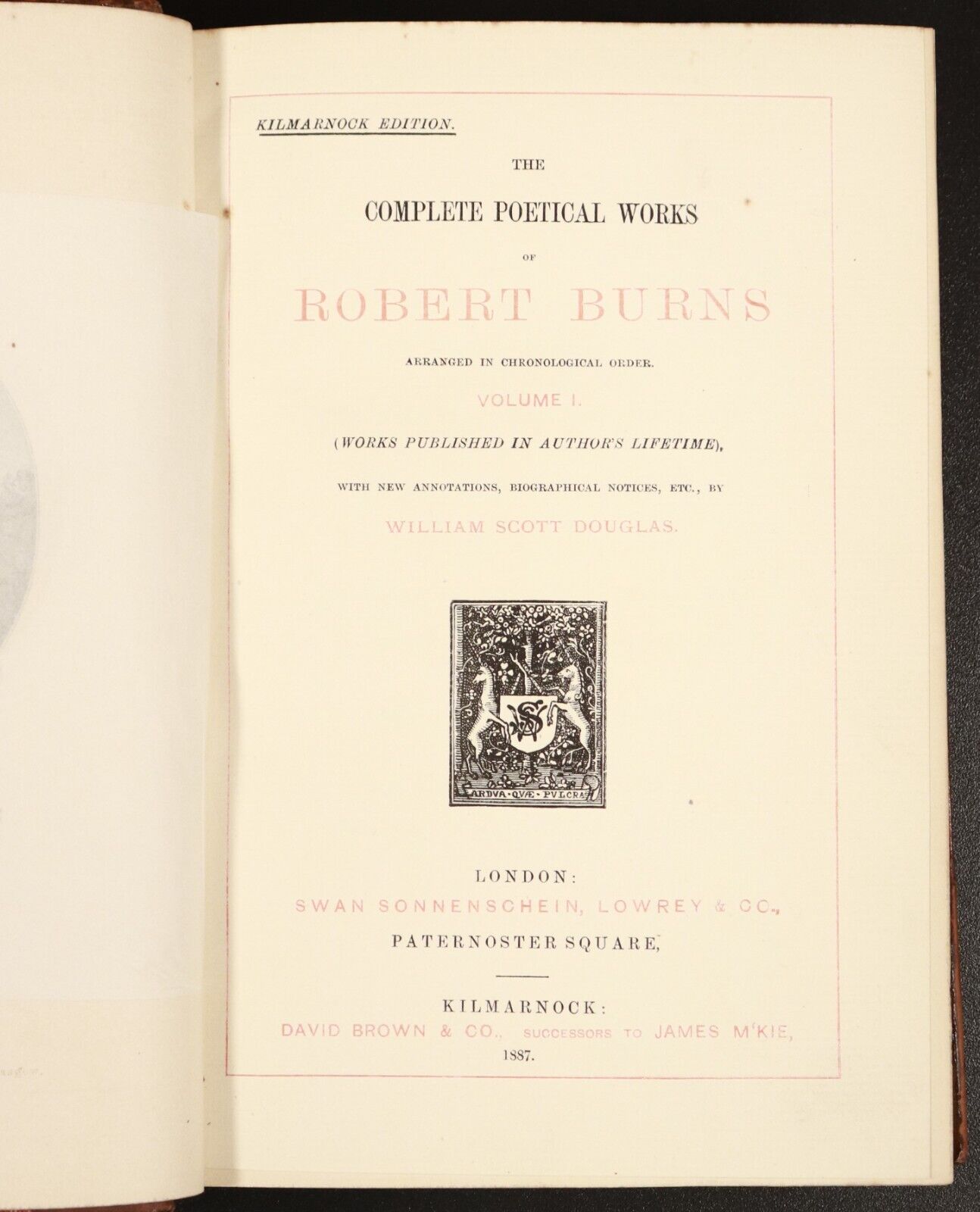 1887 2vol Poetical Works Of Robert Burns Antique History Book Set Leather Bind