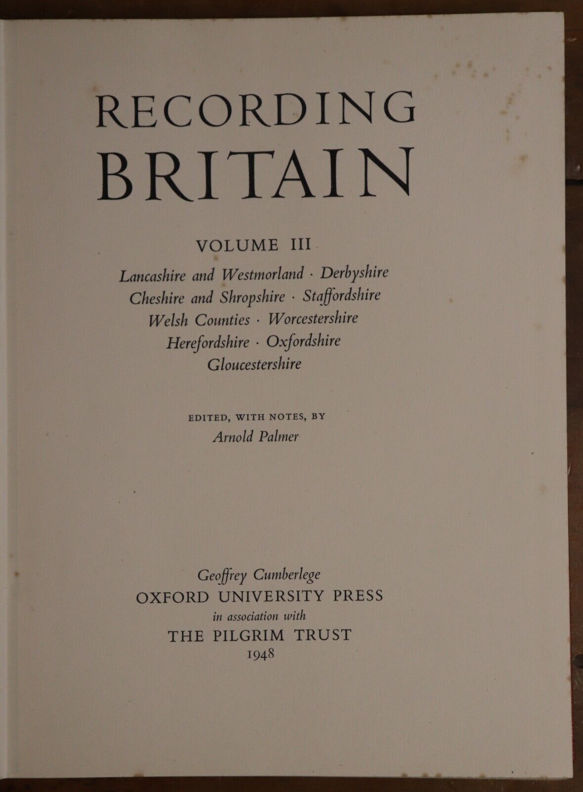 c1946 Recording Britain by G. Cumberlege Antique British History Book Set