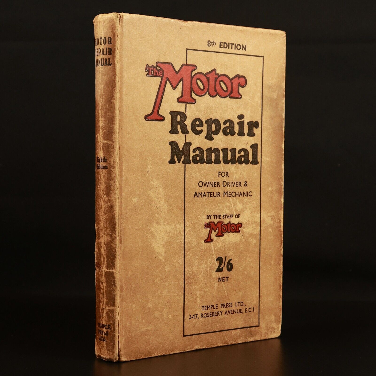 c1905 The Motor Repair Manual 8th Edition Antique Automotive Book Temple Press