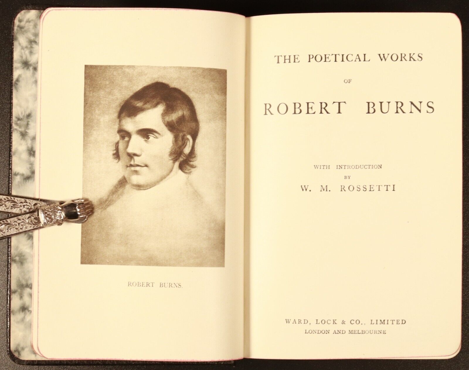 c1920 The Poetical Works Of Robert Burns Antique Scottish Poetry Book Rossetti