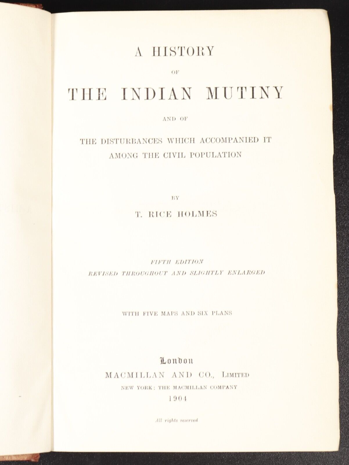 1904 History Of The Indian Mutiny by TR Holmes Antique Military Book Maps 5th