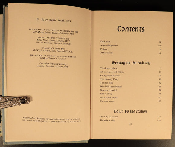 1969 Folklore Of The Australian Railwaymen by Patsy Adam Smith Railway Book
