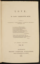 1841 3vol  "Love" by Lady Charlotte Bury Antiquarian British Fiction Book Set-8