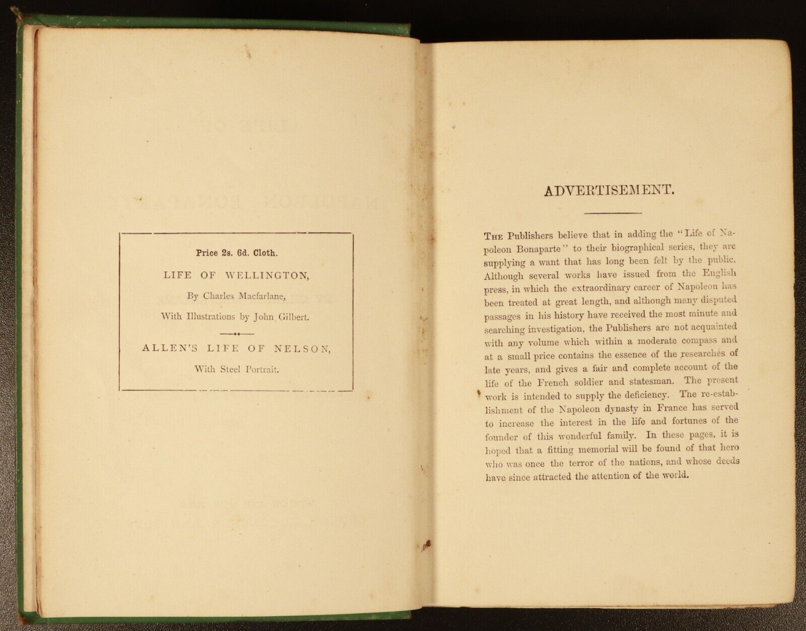 1875 Life Of Napoleon Bonaparte by C. MacFarlane Antiquarian History Book