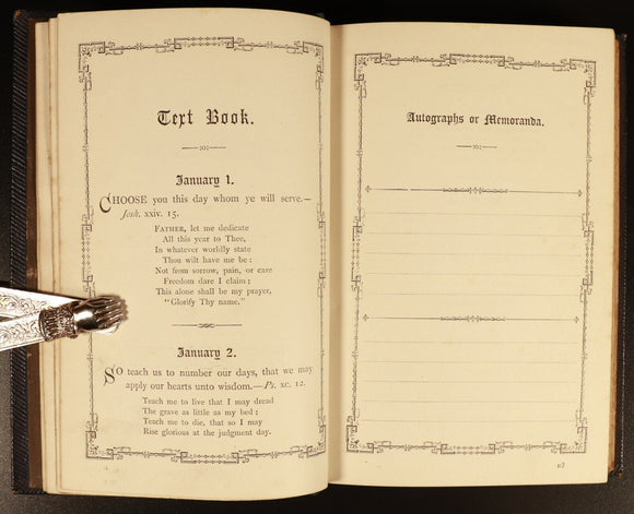 c1880 The Birthday Scripture Text Book Antiquarian Religious Reference Book
