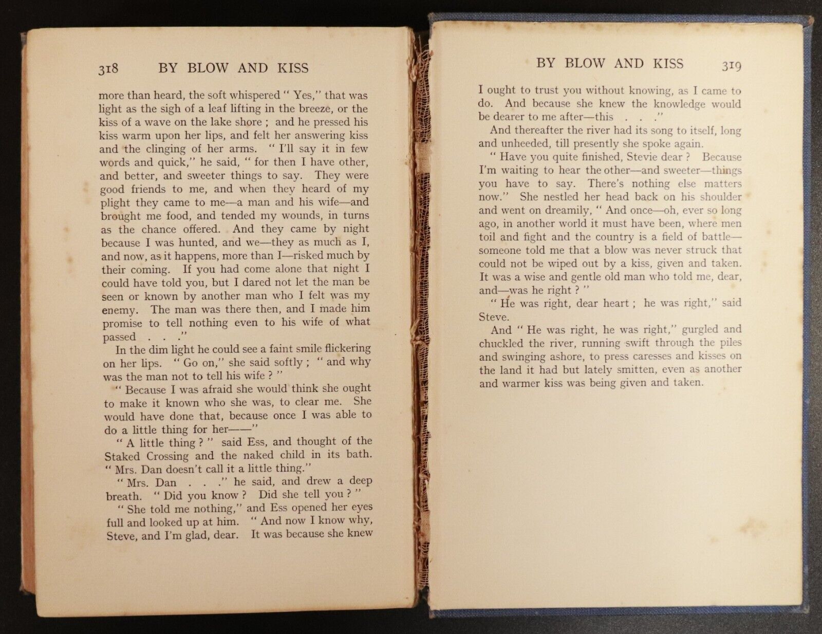 1914 By Blow & Kiss by Boyd Cable 1st Edition Antique Australian Fiction Book