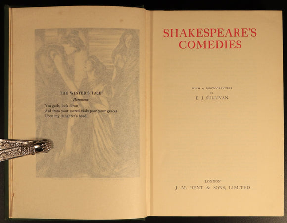 Shakespeare's Comedies, Histories & Poems 1950 Literature Books Illustrated