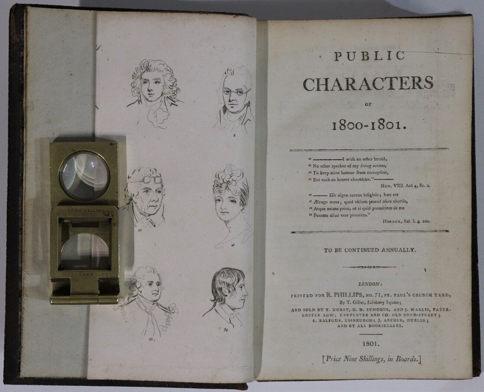 1798-1807 8vol British Public Characters: R Phillips Antiquarian Book Set