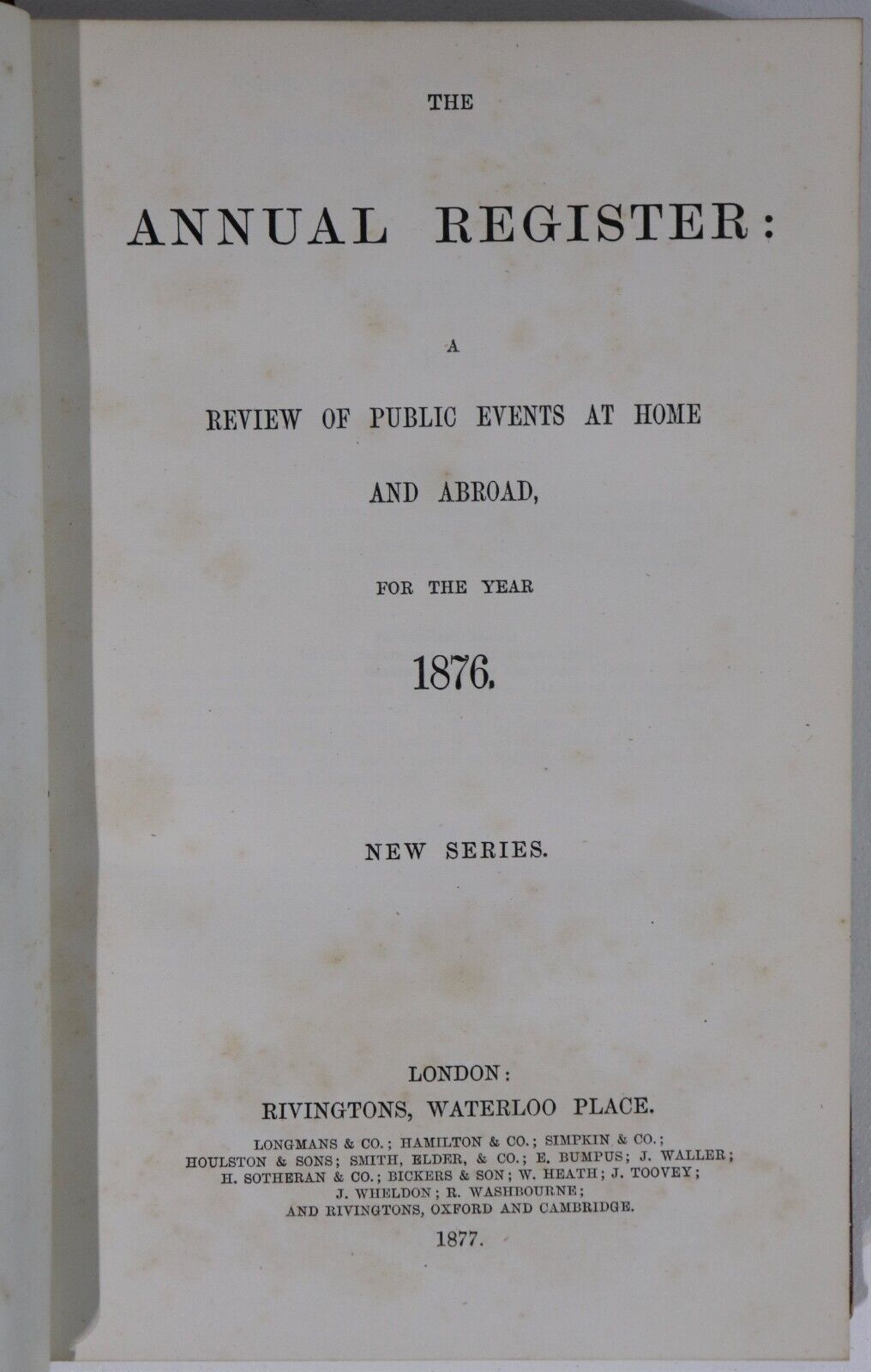 c1876 8vol The Annual Register For Years 1876 to 1894 Antique History Books