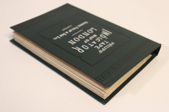 c1910 Philip's Tape Indicator Map Of London Antique British Map w/Tape Book