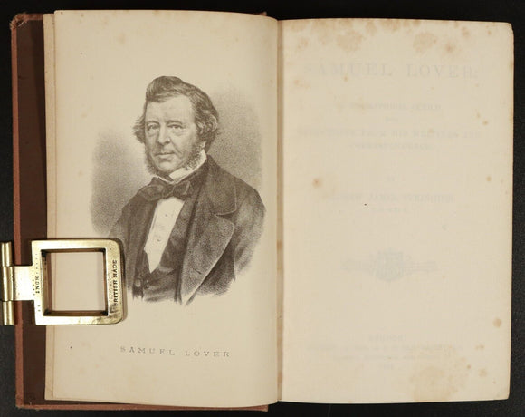 1880 Samuel Lover Biographical Sketch Antique Literature Book 1st Edition
