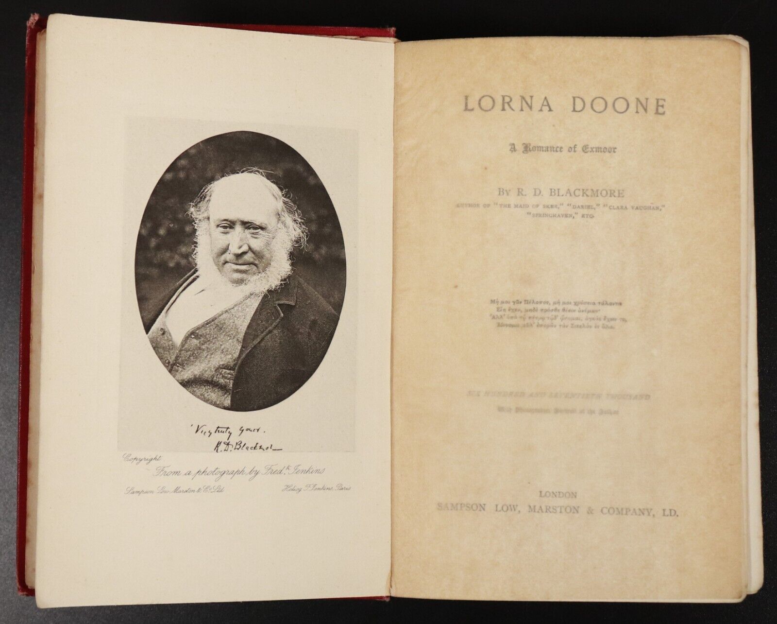 c1885 Lorna Doone by R.D. Blackmore Antique Classic Literature Fiction Book