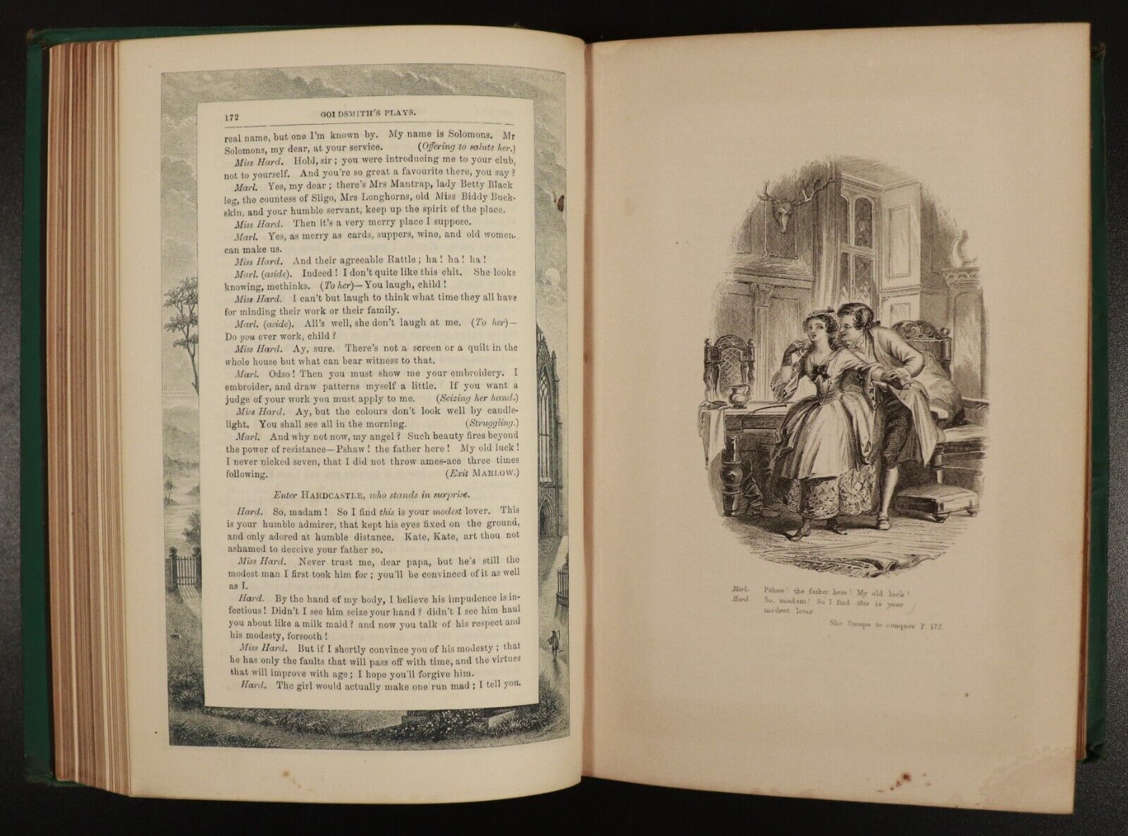 c1859 Poetical & Prose Works Of Oliver Goldsmith Antique Literature Poetry Book