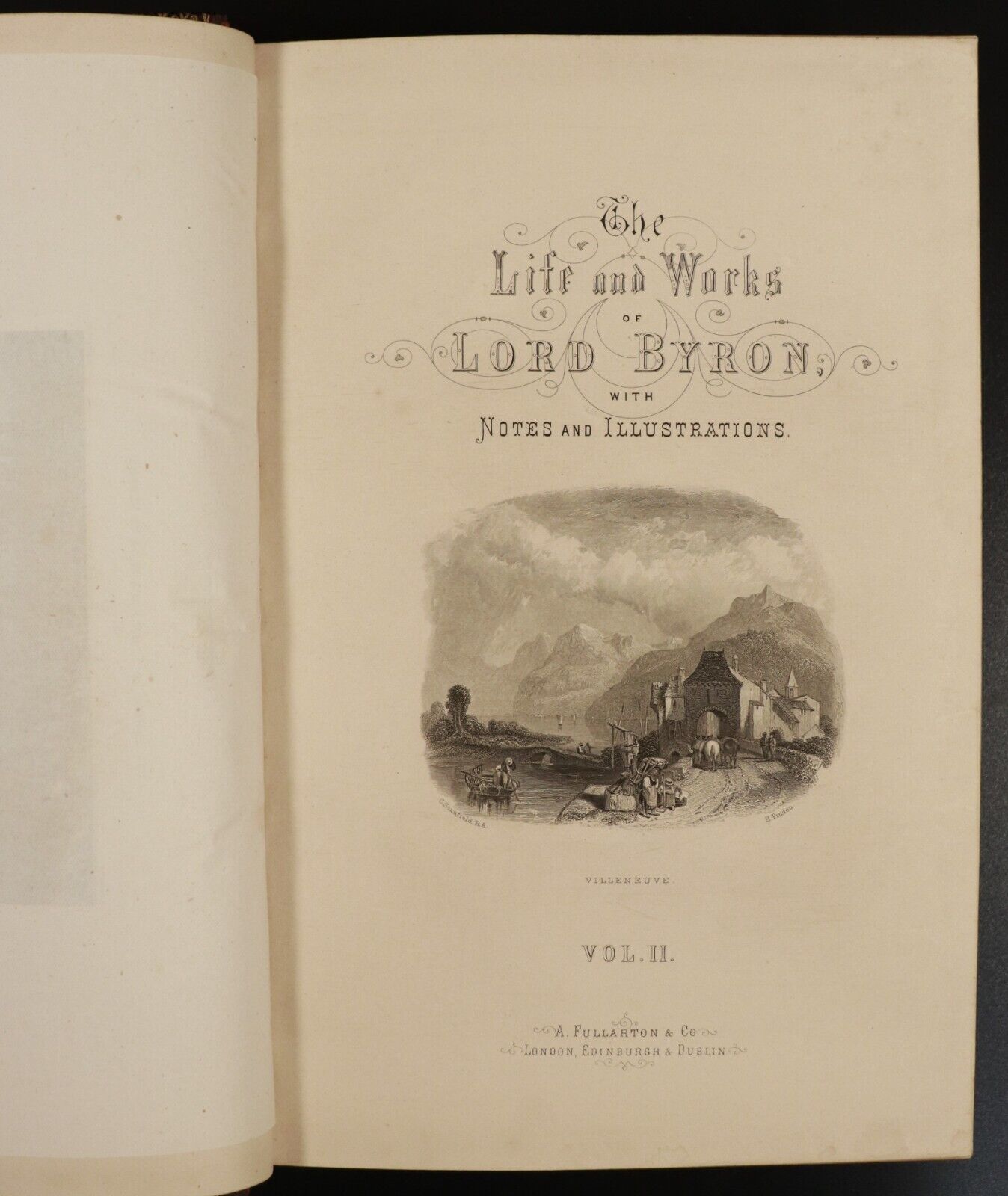 c1880 Poetical Works Of Lord Byron Drawing Room Edition Illustrated Antique Book