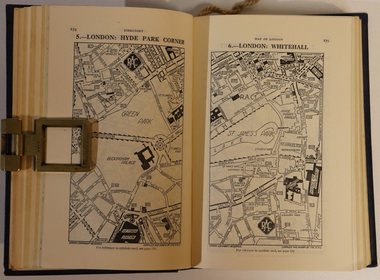 1951 Royal Automobile Club Guide For 1951 Vintage Motor Travel Guide Book