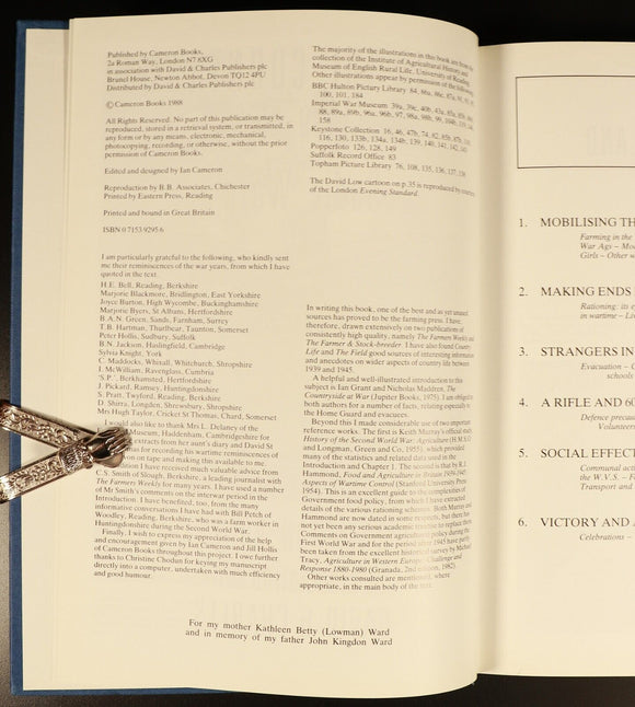 1988 War In The Countryside 1939-45 by Sadie Ward British Military History Book