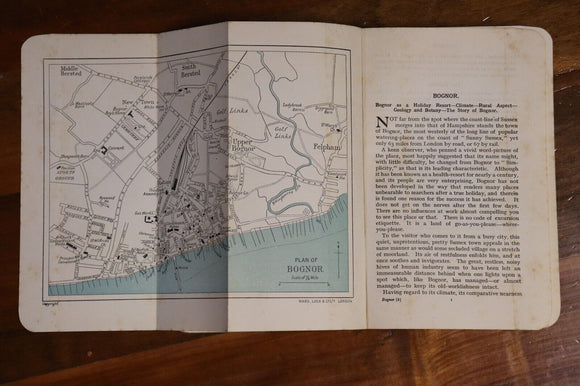 c1920 Guide To Chichester: Ward Lock & Co Antique Travel Guide Book w/Maps