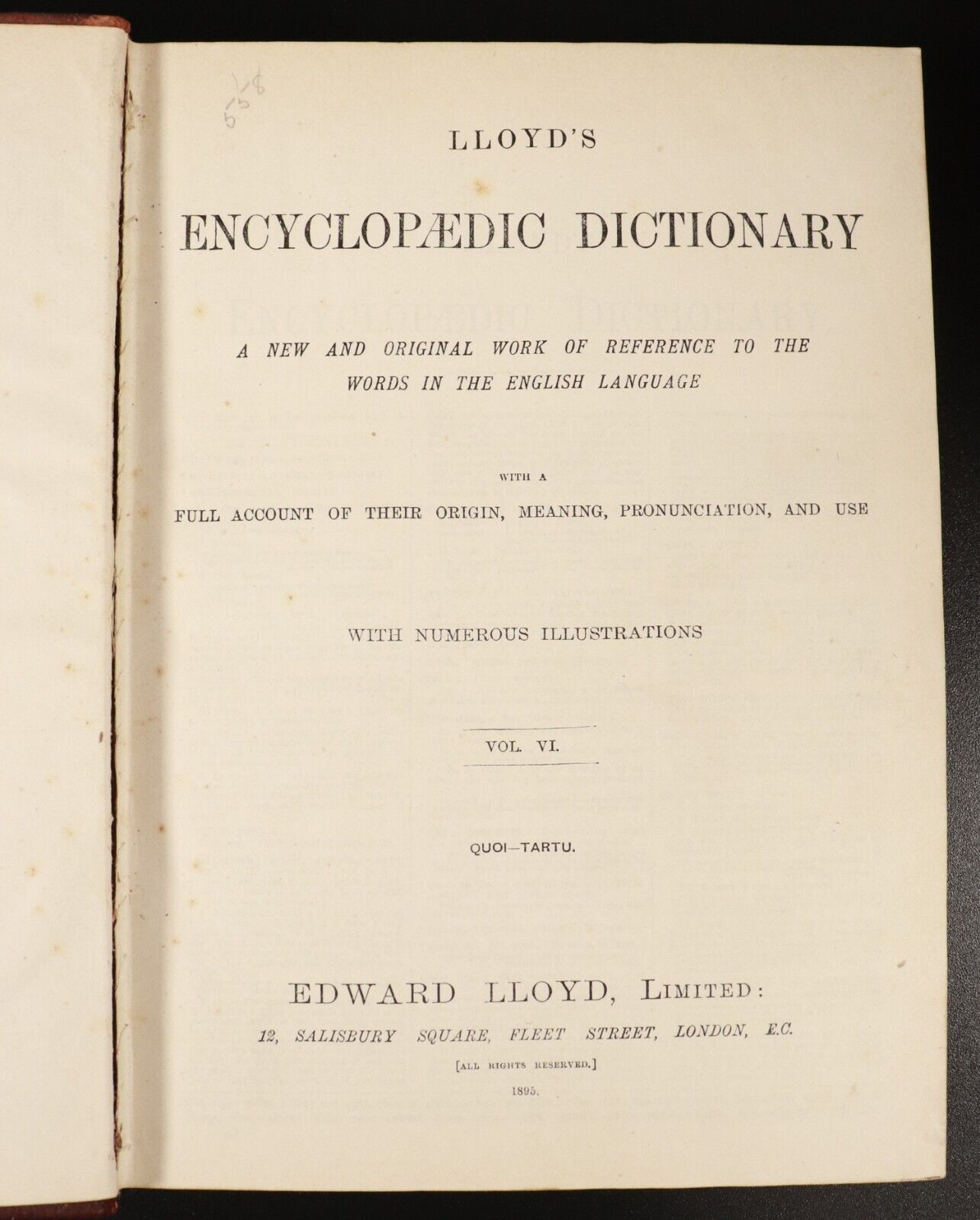 1895 6vol Lloyd's Encyclopaedic Dictionary British Antiquarian Reference Books