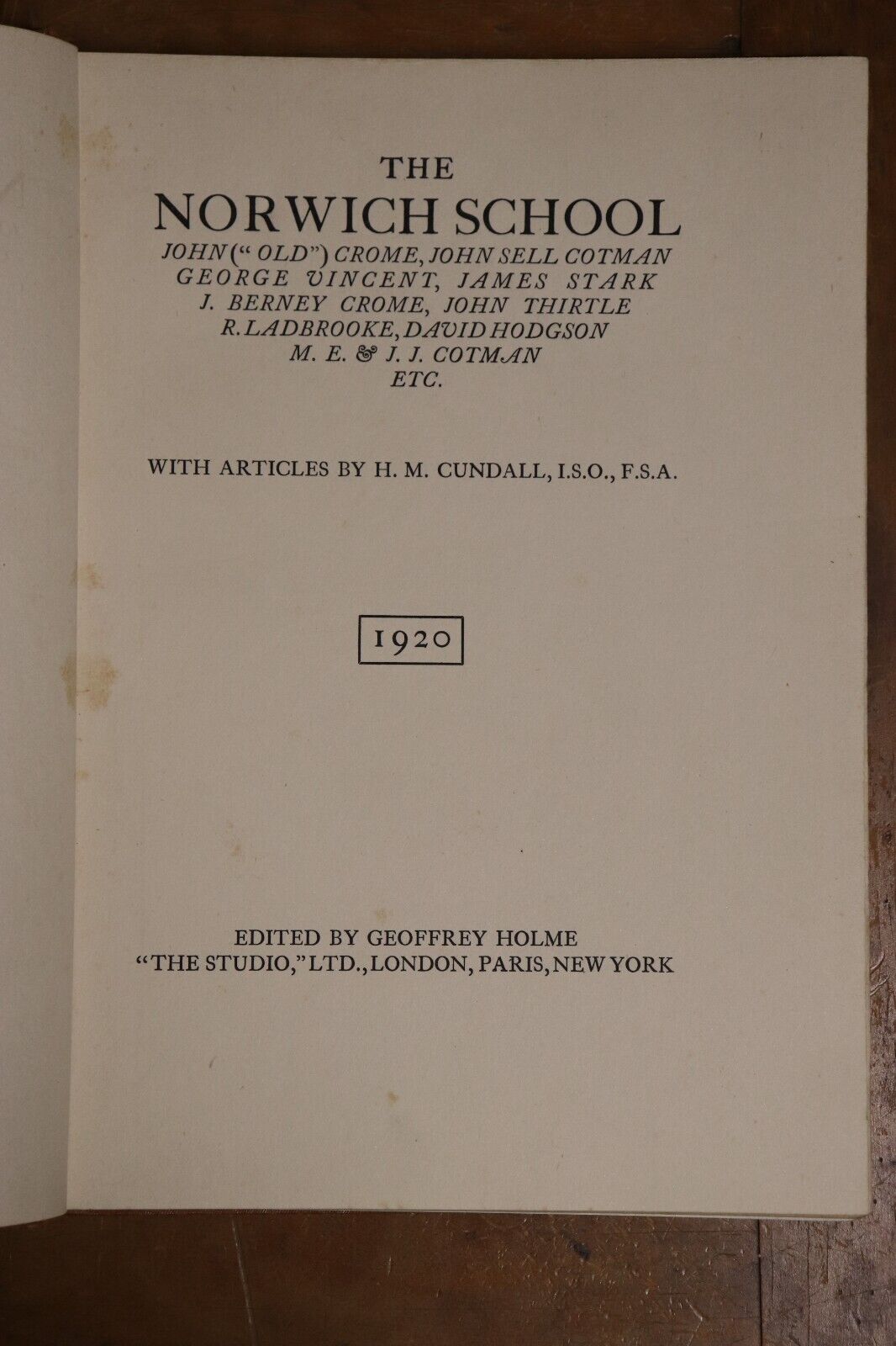 1920 The Norwich School by HM Cundall Antique British Art Reference Book