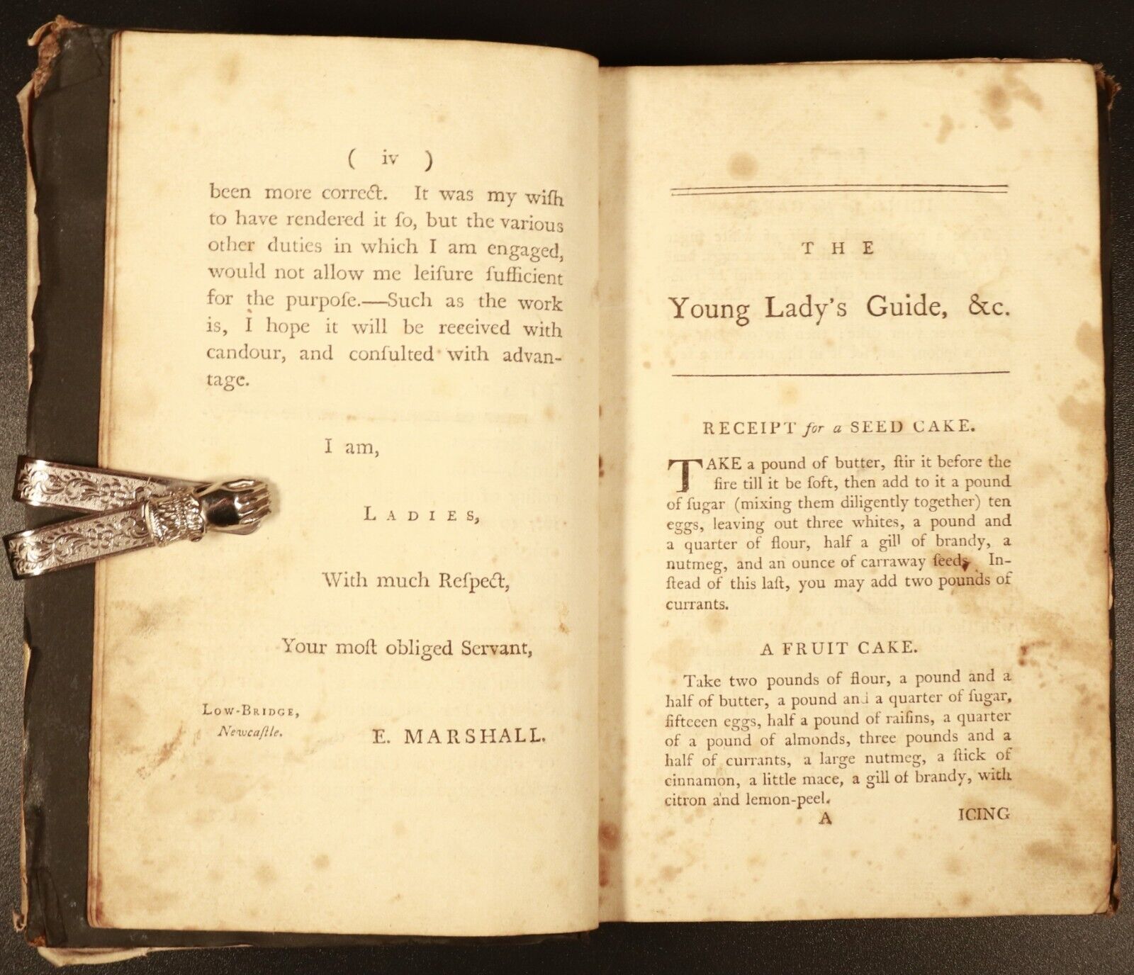 1777 Young Ladies Guide In Art Of Cookery Rare Antiquarian Cook Book + Recipes