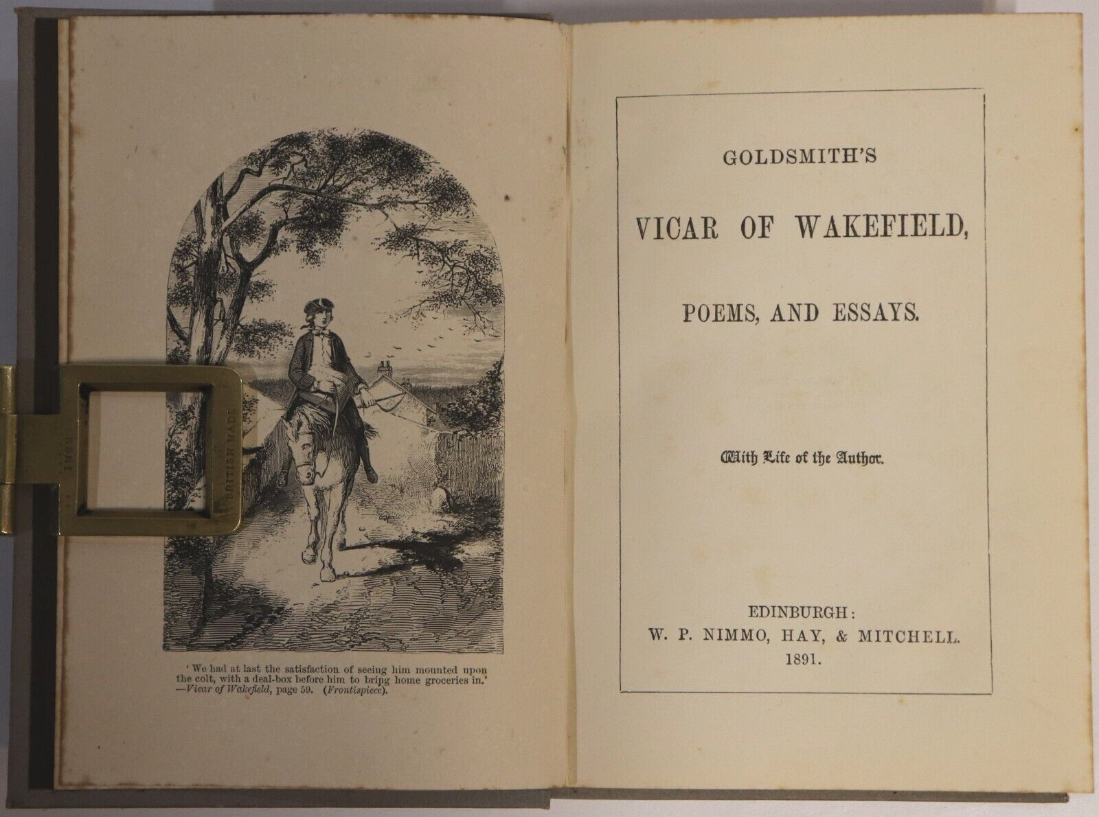 1891 The Vicar Of Wakefield by Oliver Goldsmith Antique Irish Fiction Book