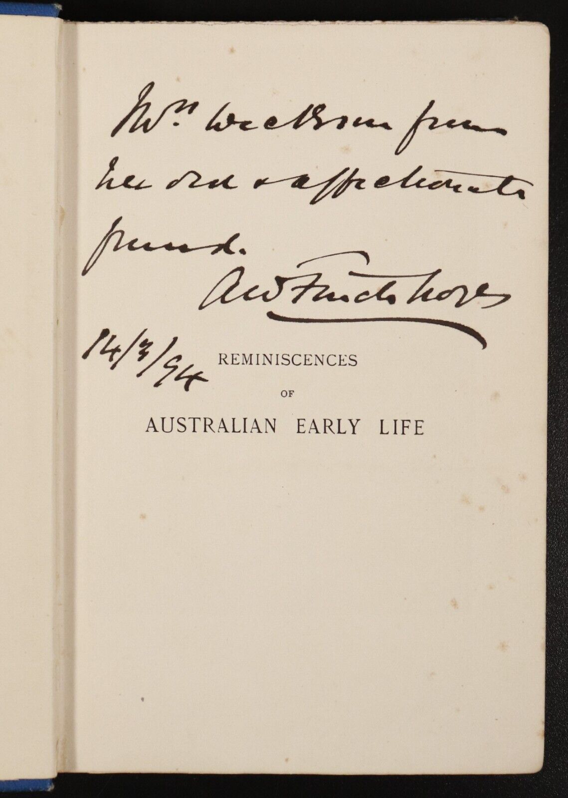 1893 Reminiscences Of Early Australian Life Antiquarian Australian History Book