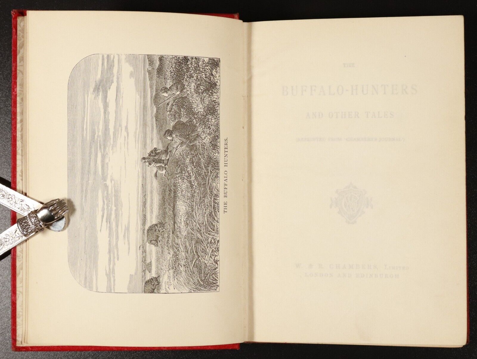 c1895 The Buffalo Hunters & Other Tales Antique Adventure Fiction Book Chambers - 0