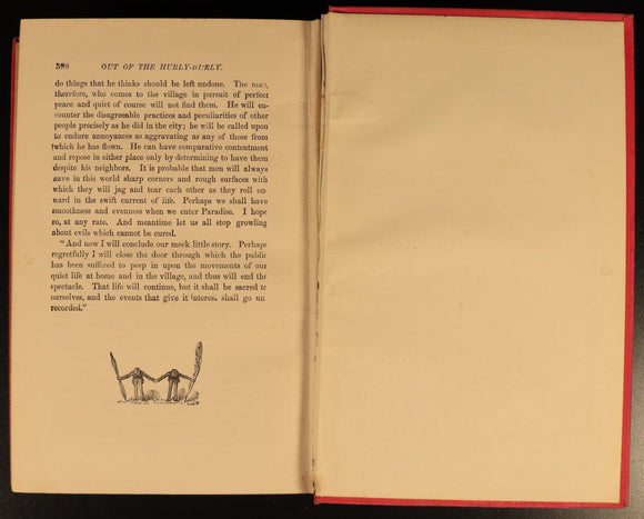 c1900 Out Of The Hurly-Burly by Max Adeler Antique American Fiction Book