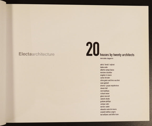 2006 20 Houses By Twenty Architects by Mercedes Daguerre Architecture Book