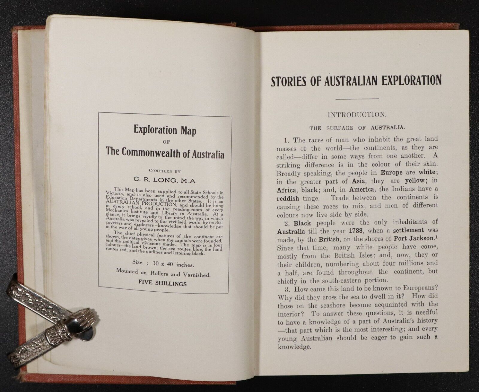 c1913 Stories Of Australian Exploration by C.R Long Australian History Book Maps