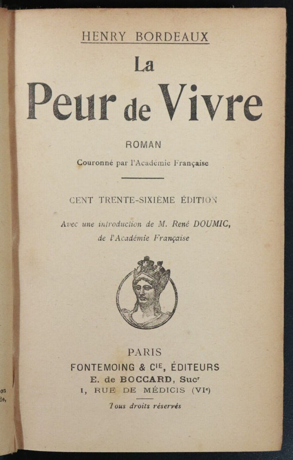 c1920 5vol Les Oeuvres d'Henry Bordeaux Antique French Fiction Books