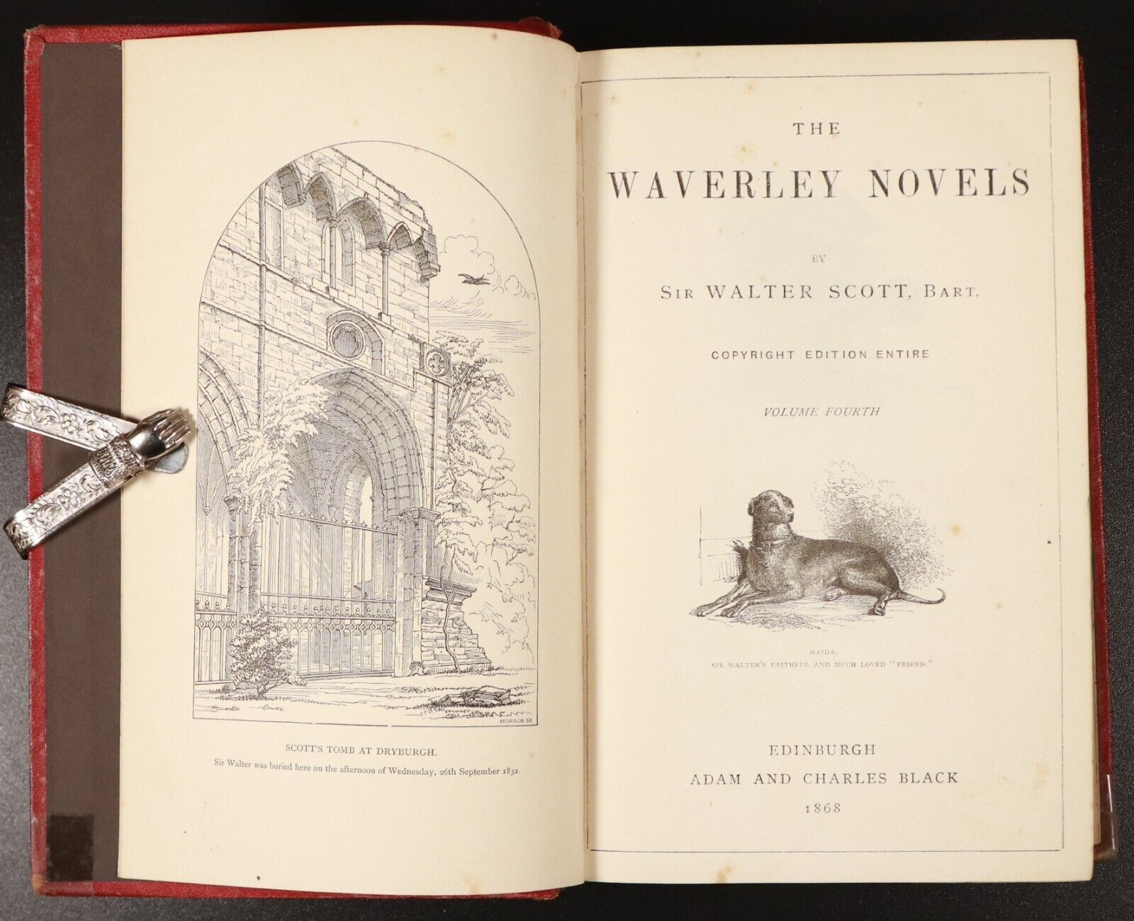 1868 4vol The Waverley Novels by Walter Scott Antique British Fiction Book Set