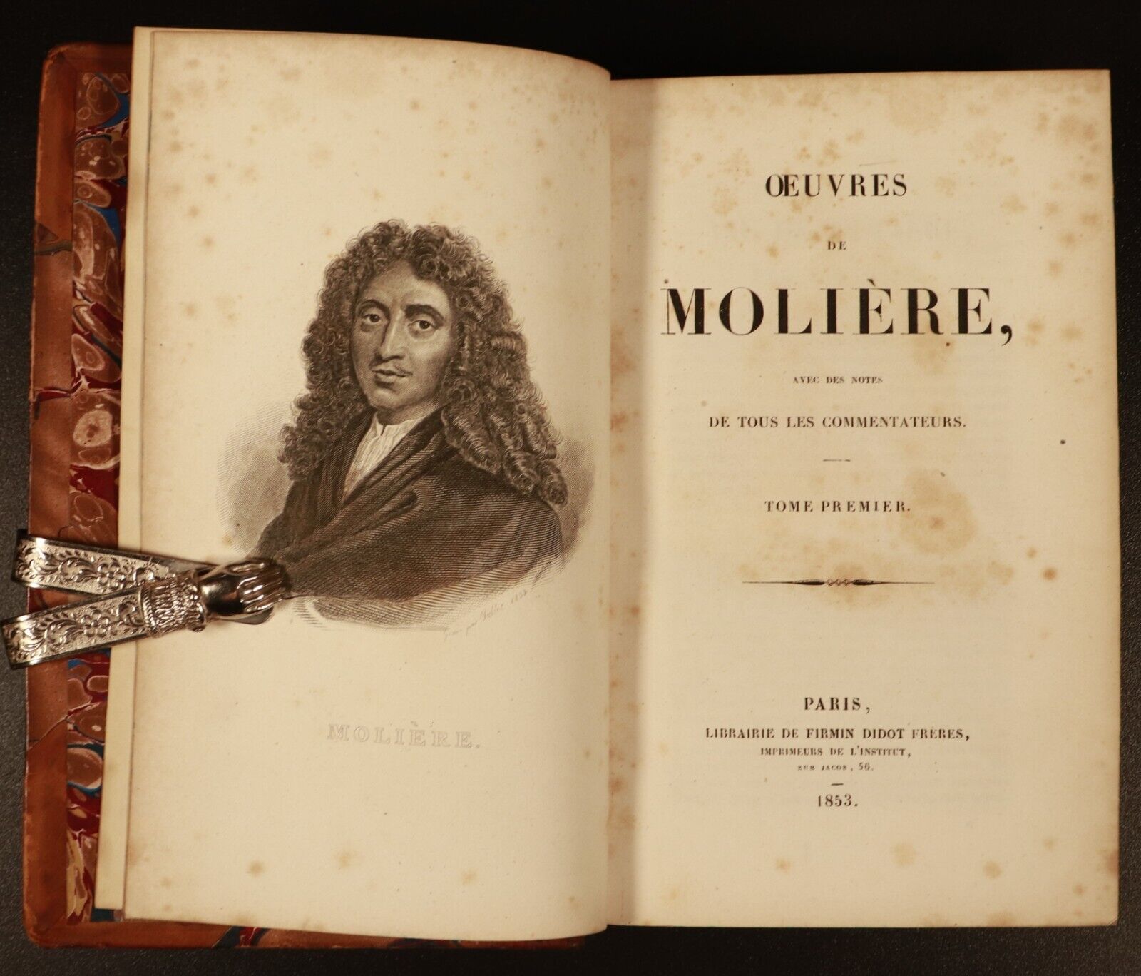 1853 2vol Oeuvres De Molière Antiquarian French Literature Books Fine Binding