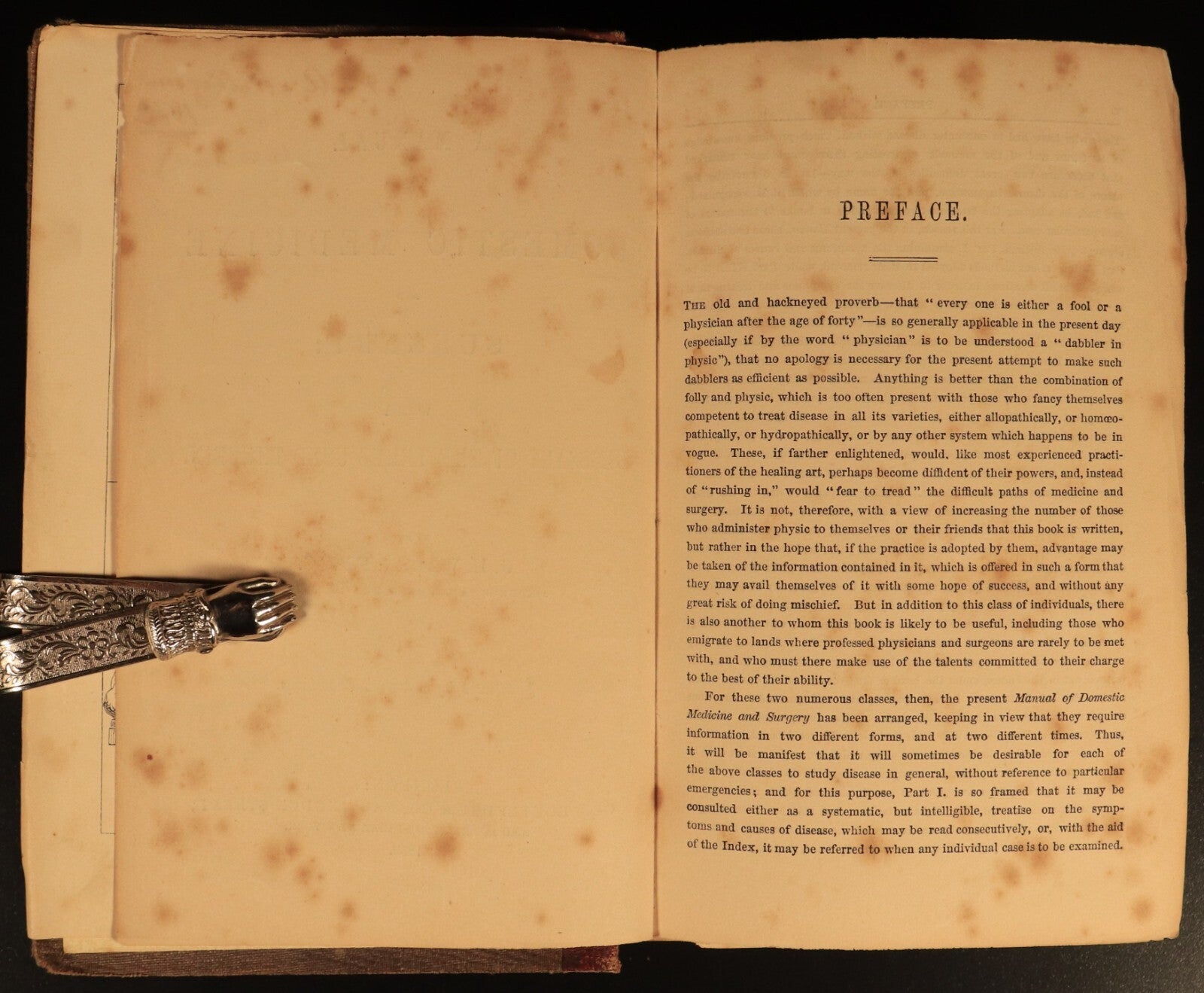 1858 Manual Of Domestic Medicine & Surgery by JH Walsh Antiquarian Medical Book