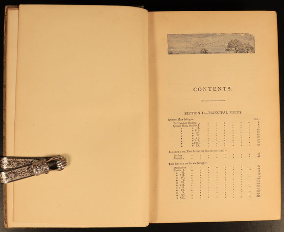 The Poetical Works Of Percy Bysshe Shelley c1895 Rossetti Antique Poetry Book