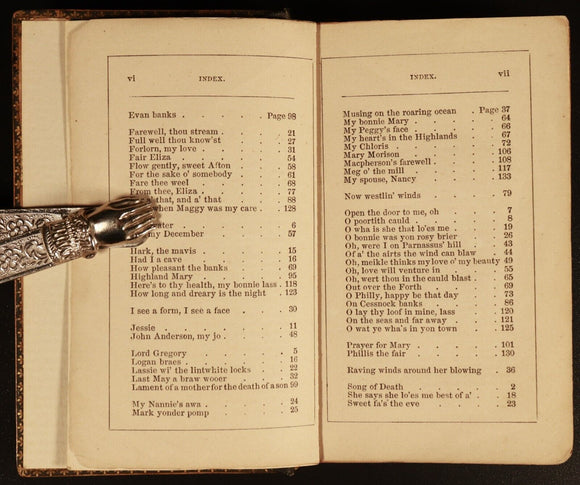 Songs Of Robert Burns Miniature Book Wooden Covers c1885 Antique Poetry Book