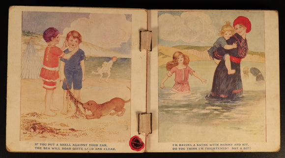 c1913 Bo-Peep's Play Book by Mrs Strang Antique Childrens Book Unbreakable Books